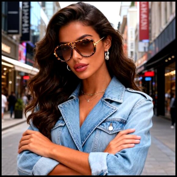 Oversized Metal Aviator Sunglasses Polarized UV Protection Retro Style main image 6